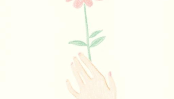 小さなぬくもりや、思いやりが静かに伝わってくるイラスト。